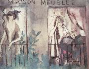 Marie Laurencin The housr having furniture oil